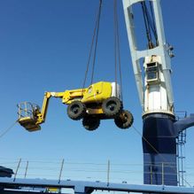 manipulador telescopico cargando plataforma